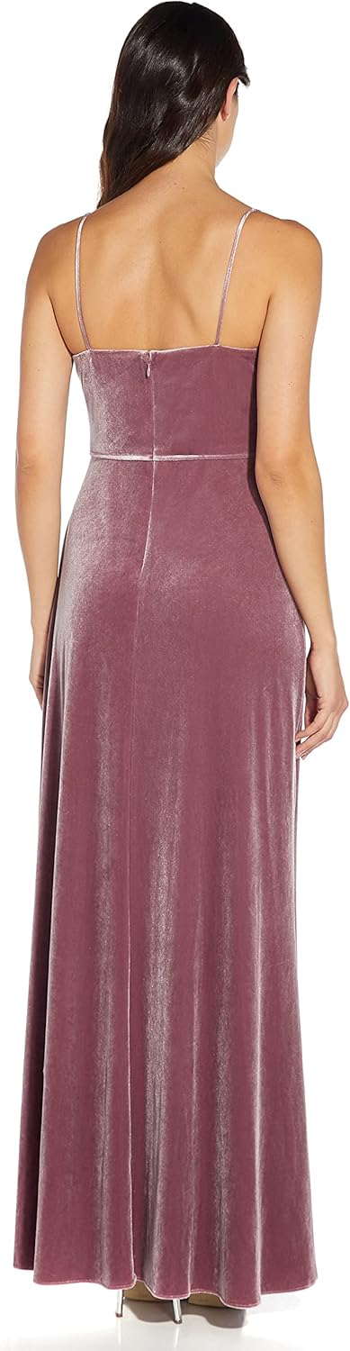 Adrianna Papell Womens Cowl Neck Velvet Gown - Image 2
