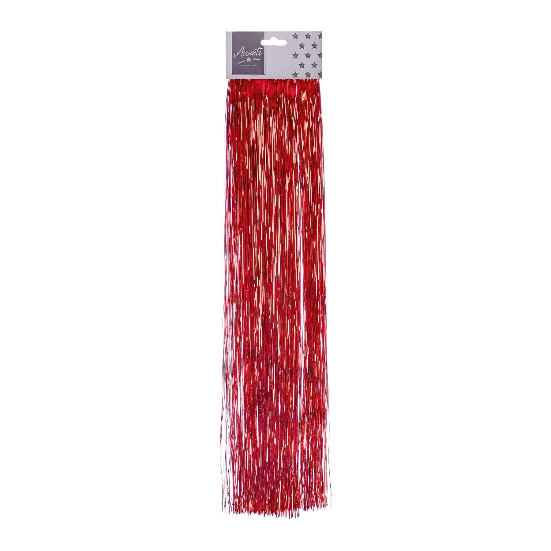 Widdle Gifts Christmas Lametta 500 strands, 50cm drop Tinsel Tree Decoration (Red)