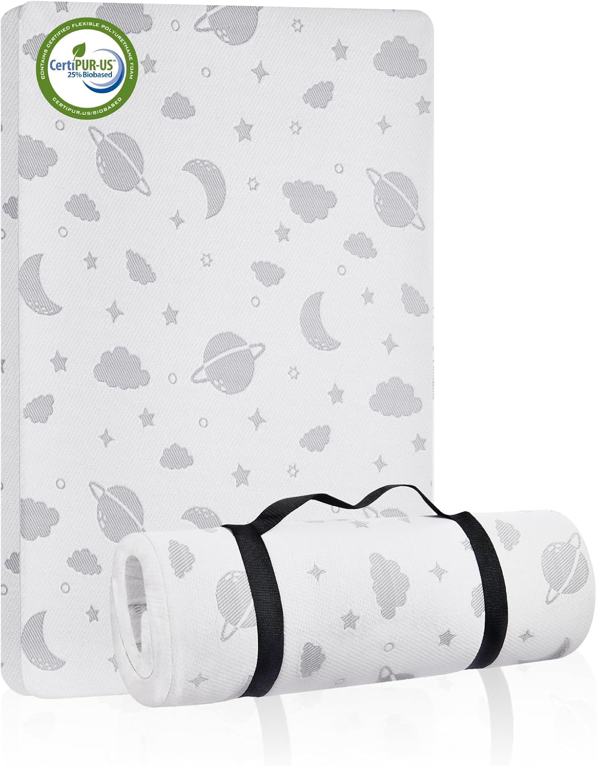 Lilian&Gema Pack and Play Mattress Pad 38"x26"x1.5", Playpen Mattress for Pack and Play, Pack N Play Mattress Topper, Portable Crib Mattress with Waterproof Washable Cover for Baby Travel White