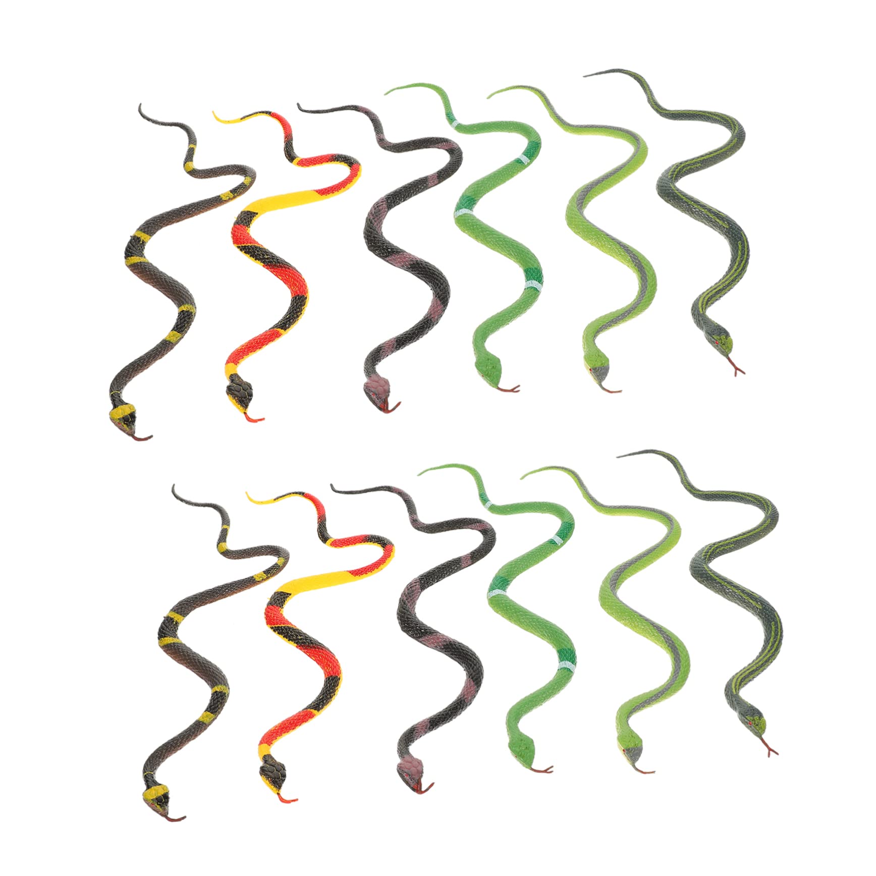 12pcs Simulation Snake Toys Rubber Fake Party Prank Toys Artificial Models Boys and Girls Snakes Scary for Boy Girl