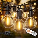 Brightown Outdoor String Lights&comma; 50FT 25 G40 Bulbs Shatterproof Patio Lights&comma; IP65 Waterproof Dimmable Hanging Connectable Globe LED Outdoor Lights for Backyard&comma; Bistro&comma; Porch&comma; Deck&comma; Balcony