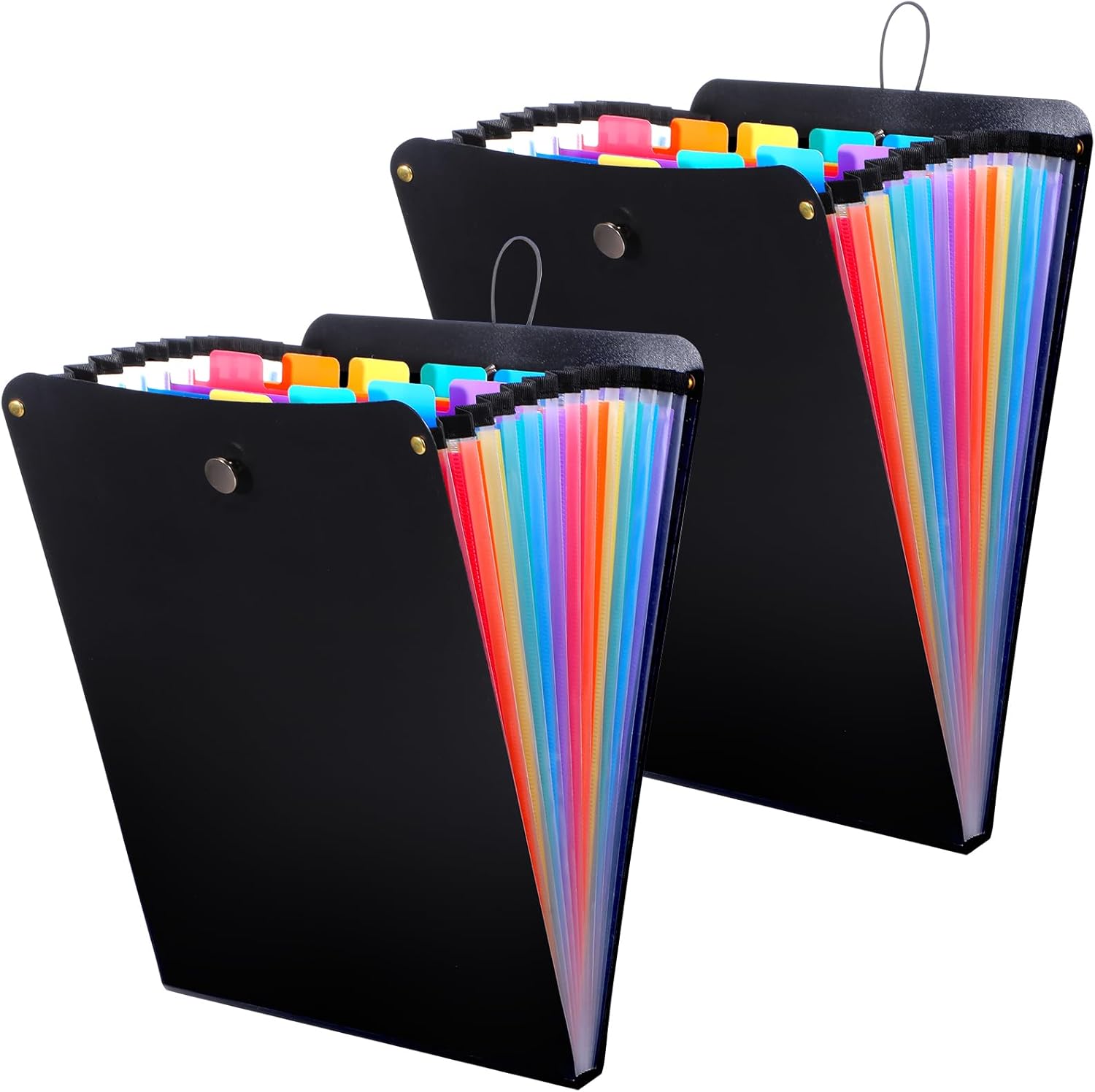 2 Pcs Expanding File Folder, 13 Pockets Vertical File Folder Accordion File Organizer, A4 Letter Size Paper Document Receipt Organizer Accordion Filing Folder for Classroom, Home, Office and Travel