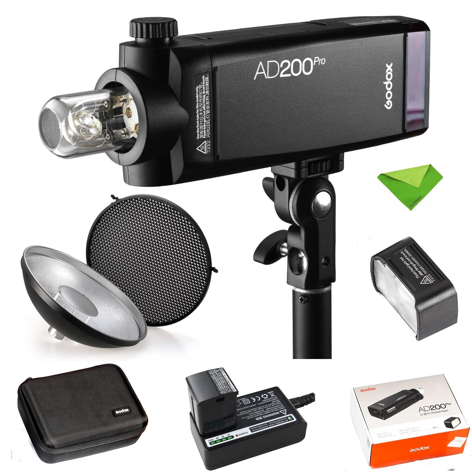 Flash De Poche Godox AD200Pro II - 200Ws, TTL, 2.4G, HSS 1/8000s, Double Tête, Pour Canon, Nikon, Sony - 7