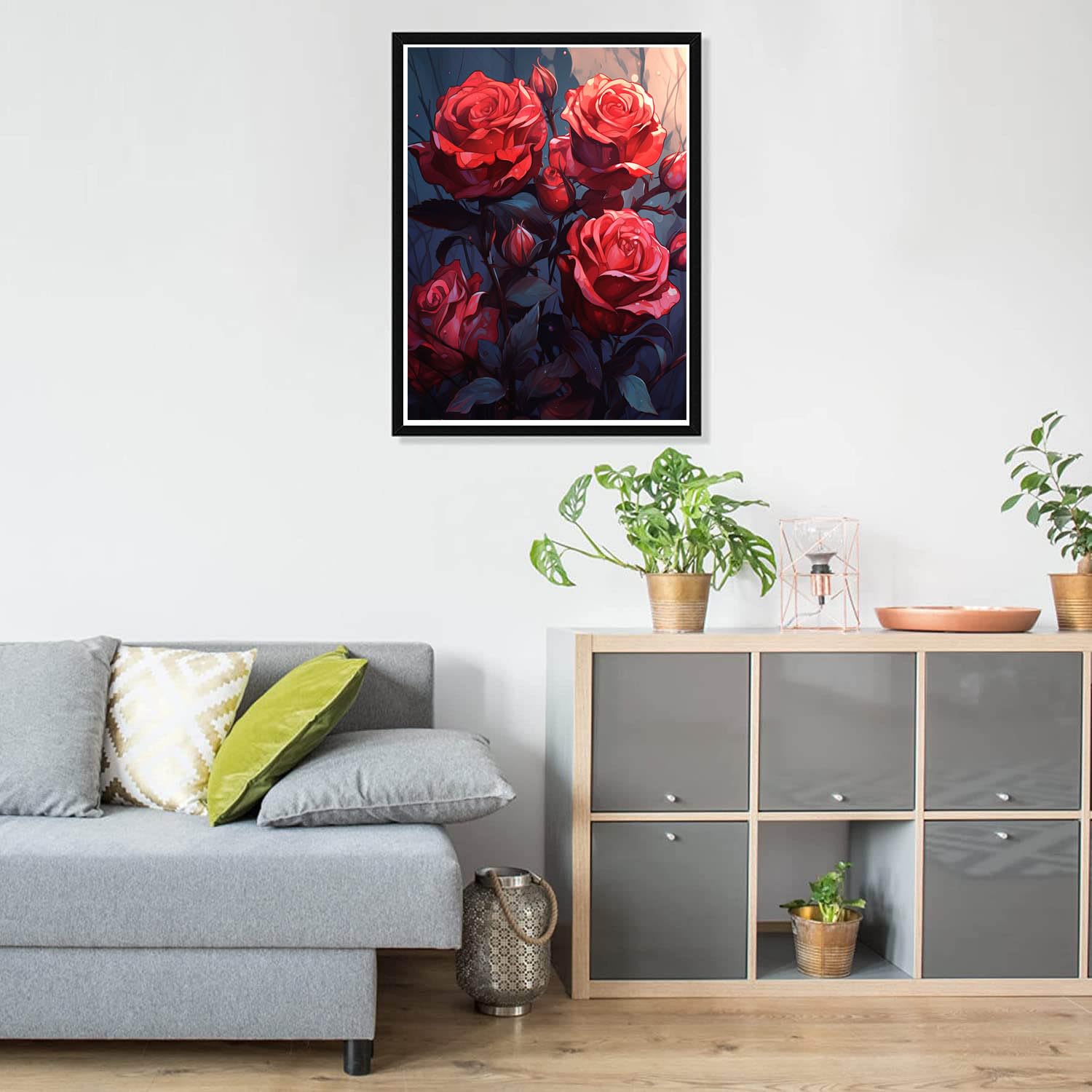 Pavemlo 5D Diamond Painting Kit Completo Le Rose, DIY Pittura Diamante Art Kit I Fiori, Strass Arte Creazione di Mosaico Murale Artigianale per la Decorazione della Parete di Casa 30x40cm