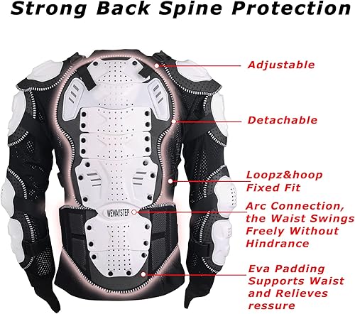 Miniatura 3 de Motorcycle Protective Jacket Full Body Armor, Chest Spine Protection Dirt Bike Gear for Men Motocross MTB Racing