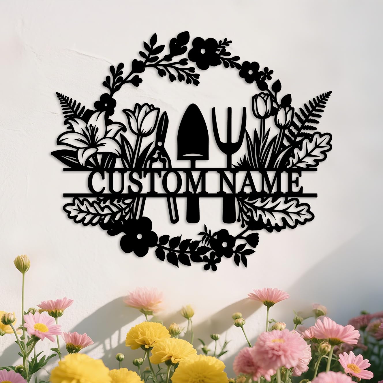 Personalized Garden Tools Metal Wall Art,Custom Garden Metal Name Sign,Outdoor Yard Patio Greenhouse Decor,Gardeners Gift style-22