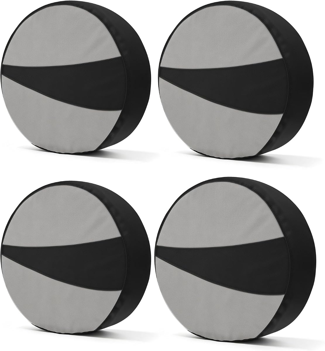 Explore Land Tire Covers 4 Pack Fit Tire Diameters 23"-25.75", Black & Gray | Tough Wheel Protector for Truck, SUV, Trailer, Camper, RV, All Weather Protection
