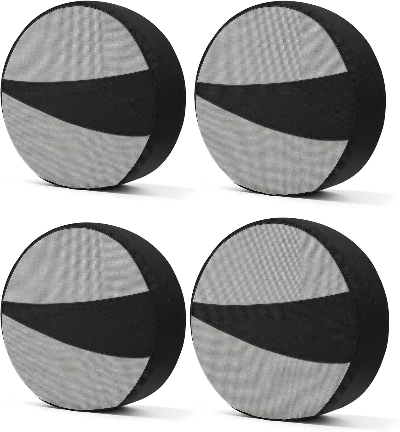 Explore Land Tire Covers 4 Pack Fit Tire Diameters 23"-25.75", Black & Gray