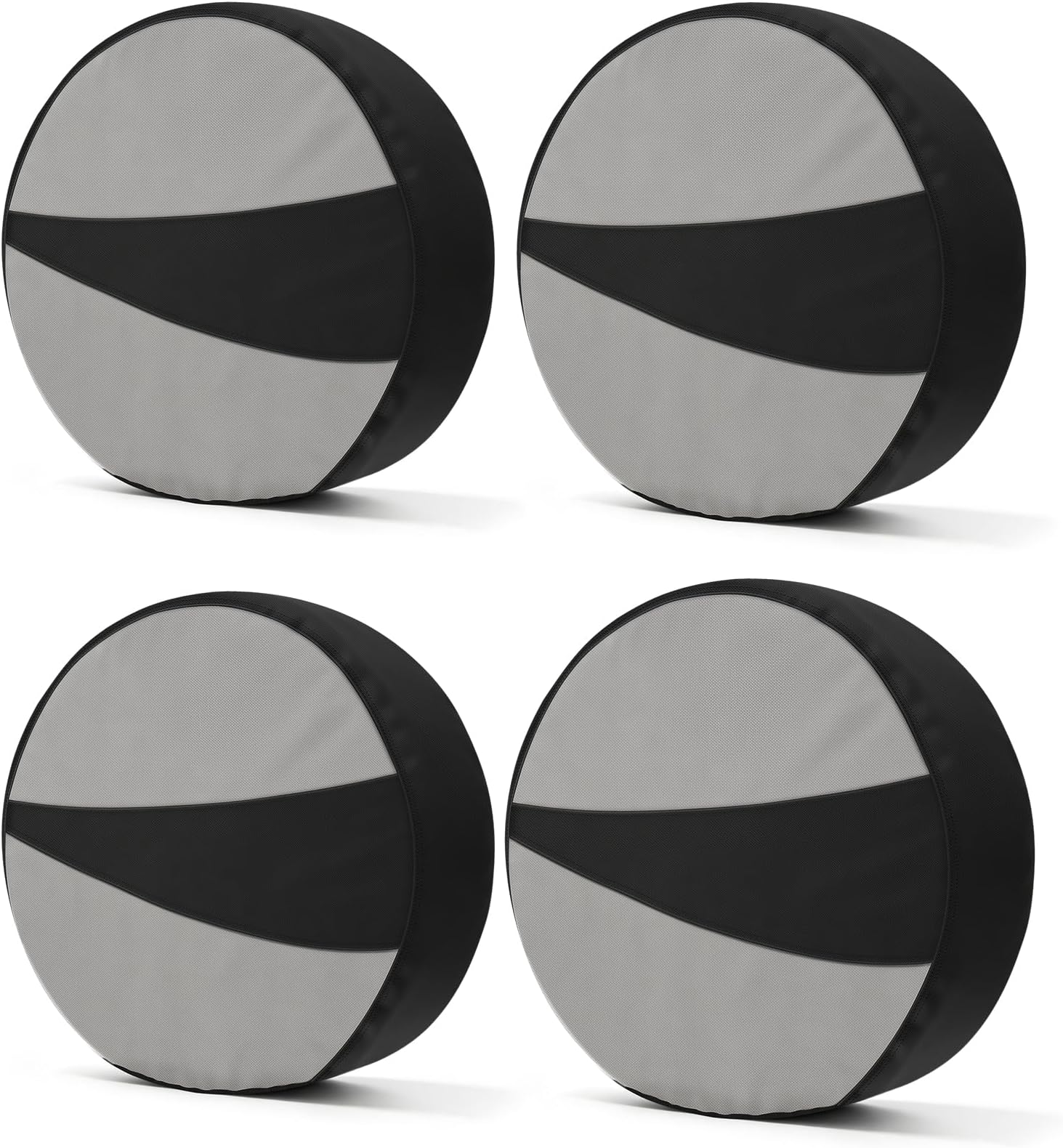 Explore Land Tire Covers 4 Pack - Tough Wheel Protector for Truck, SUV, Trailer, Camper, RV Universal Fits Tire Diameters 32-34.75 inches Black & Gray