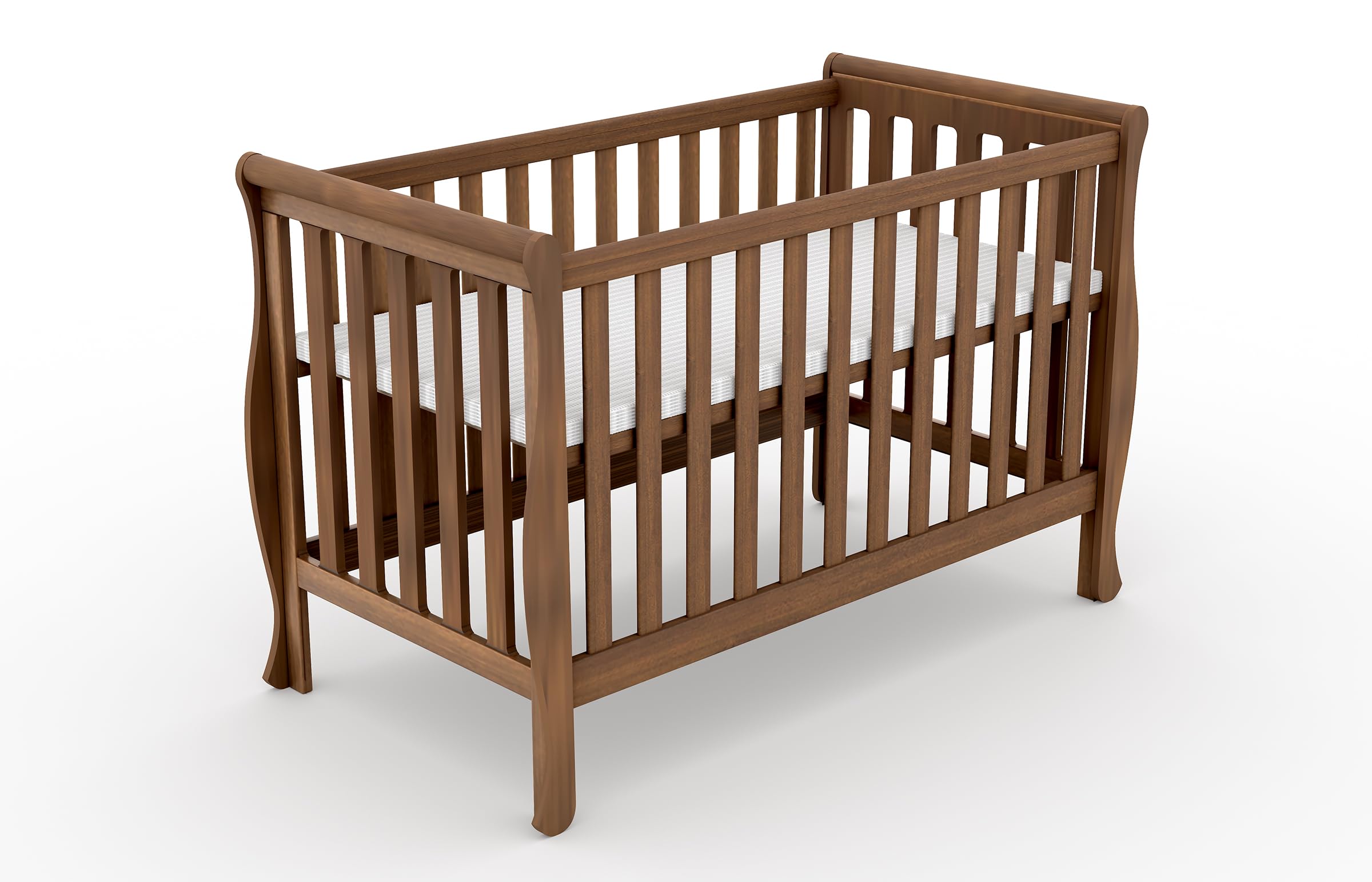 Cuna Gala 120x60 cm – Elegante Cuna Blanca con Barrera extraíble – Convertible en Cama de día, Fabricada en Madera de Pino y MDF