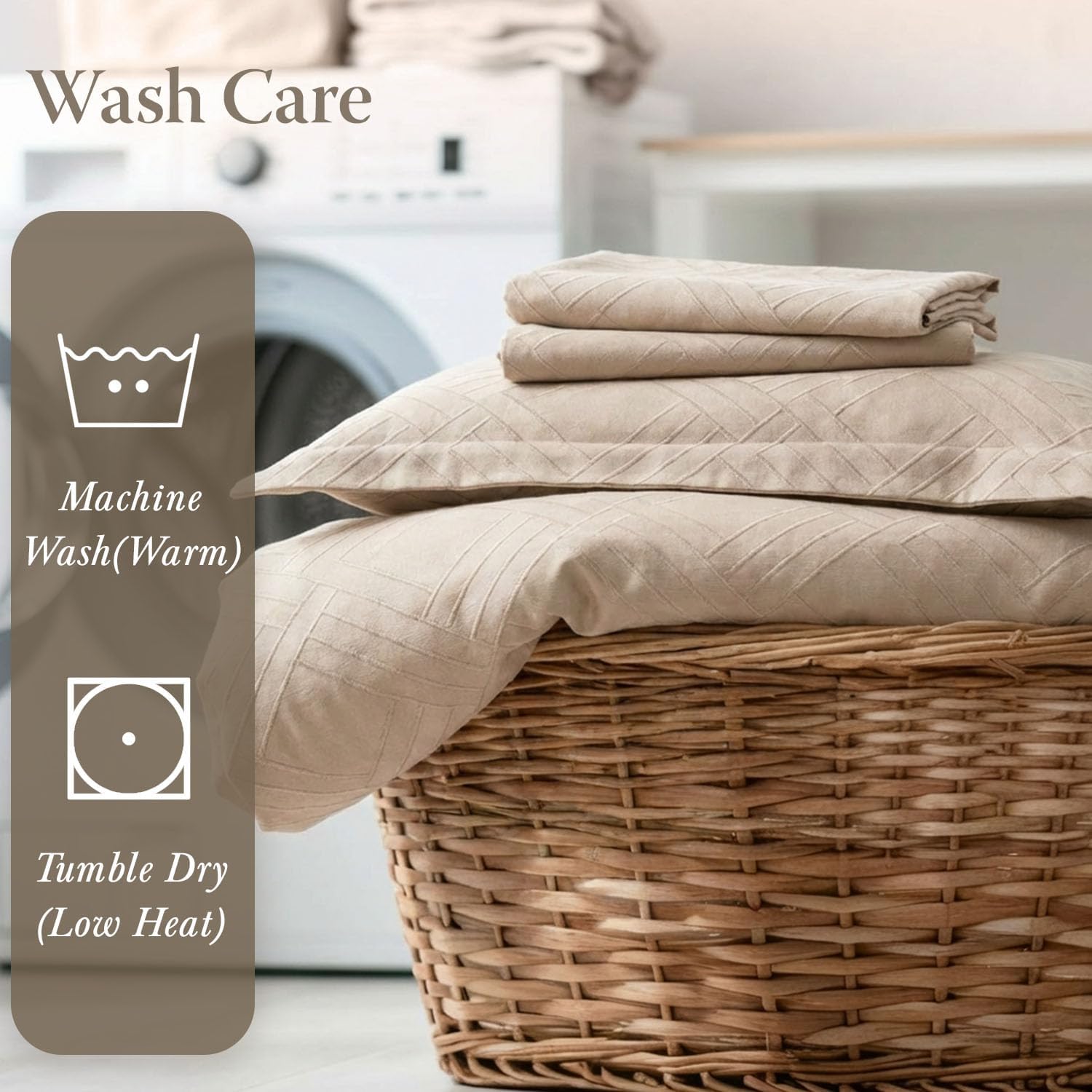 Threadmill California King Size Sheets | 800 Thread Count Jacquard Celine Light Beige | 4 Piece Striped Bed Sheets | Extra Long Staple Cotton Sheet | Luxury Damask Sheets with Elasticized Deep Pocket - Image 8