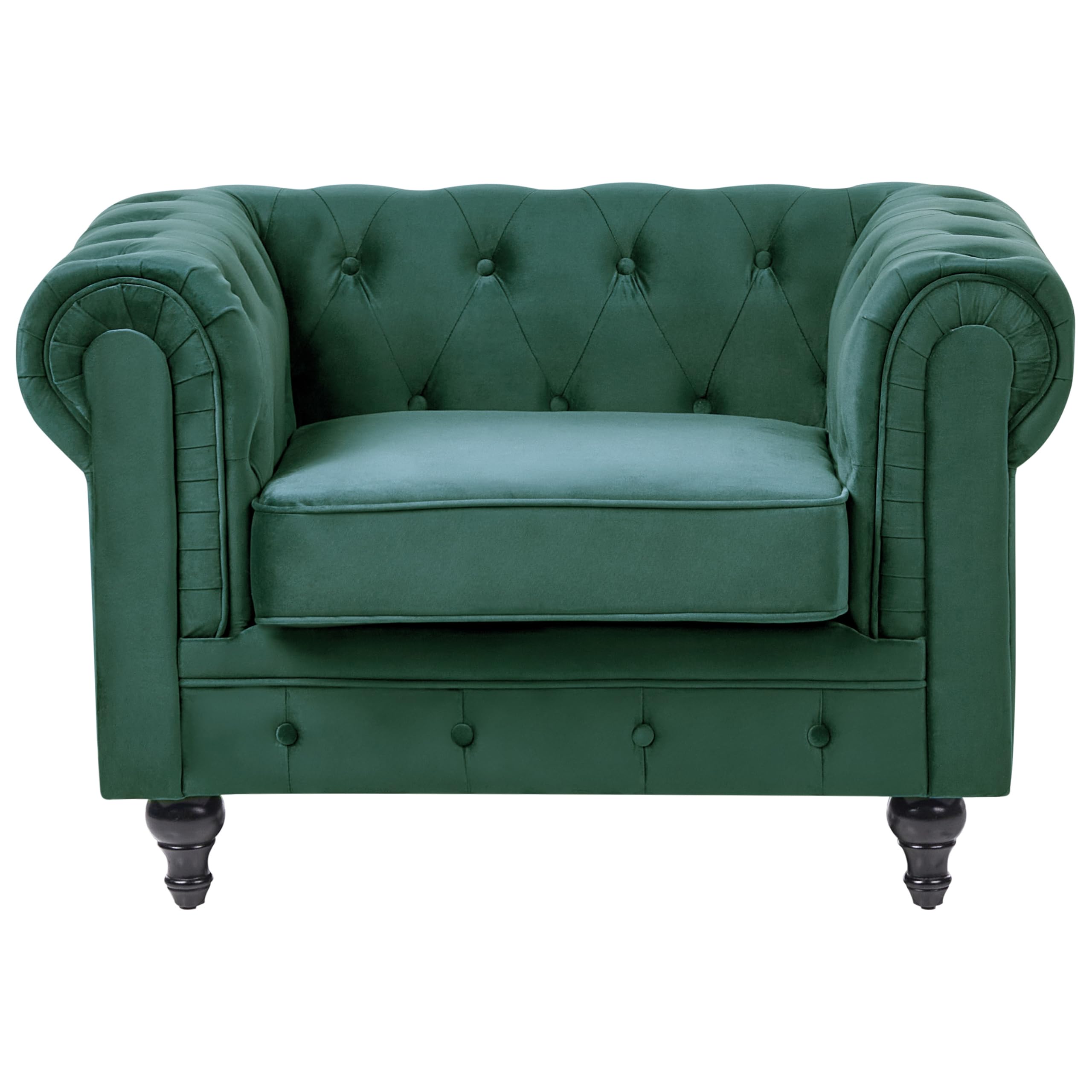 Wohnzimmer Set Sofa Sessel Samtstoff englischer Stil grün Chesterfield