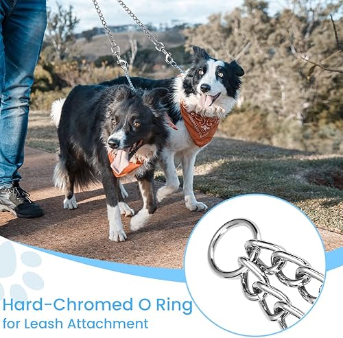 Miniatura 2 de Acoplador de correa de perro de metal de dos vías resistente, a prueba de mordidas, sin enredos, cadena de clip para mascotas (plateado, 0.157 in x