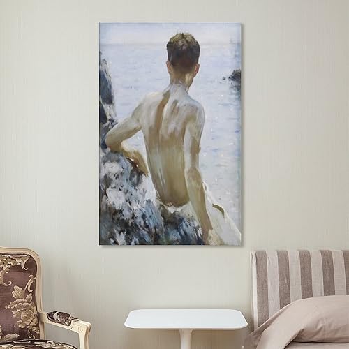 Miniatura 7 de Henry Scott Tuke - Póster de estudio de playa, pintura decorativa, lienzo para pared, póster para sala de estar, dormitorio, 16 x 24 pulgadas (15.7