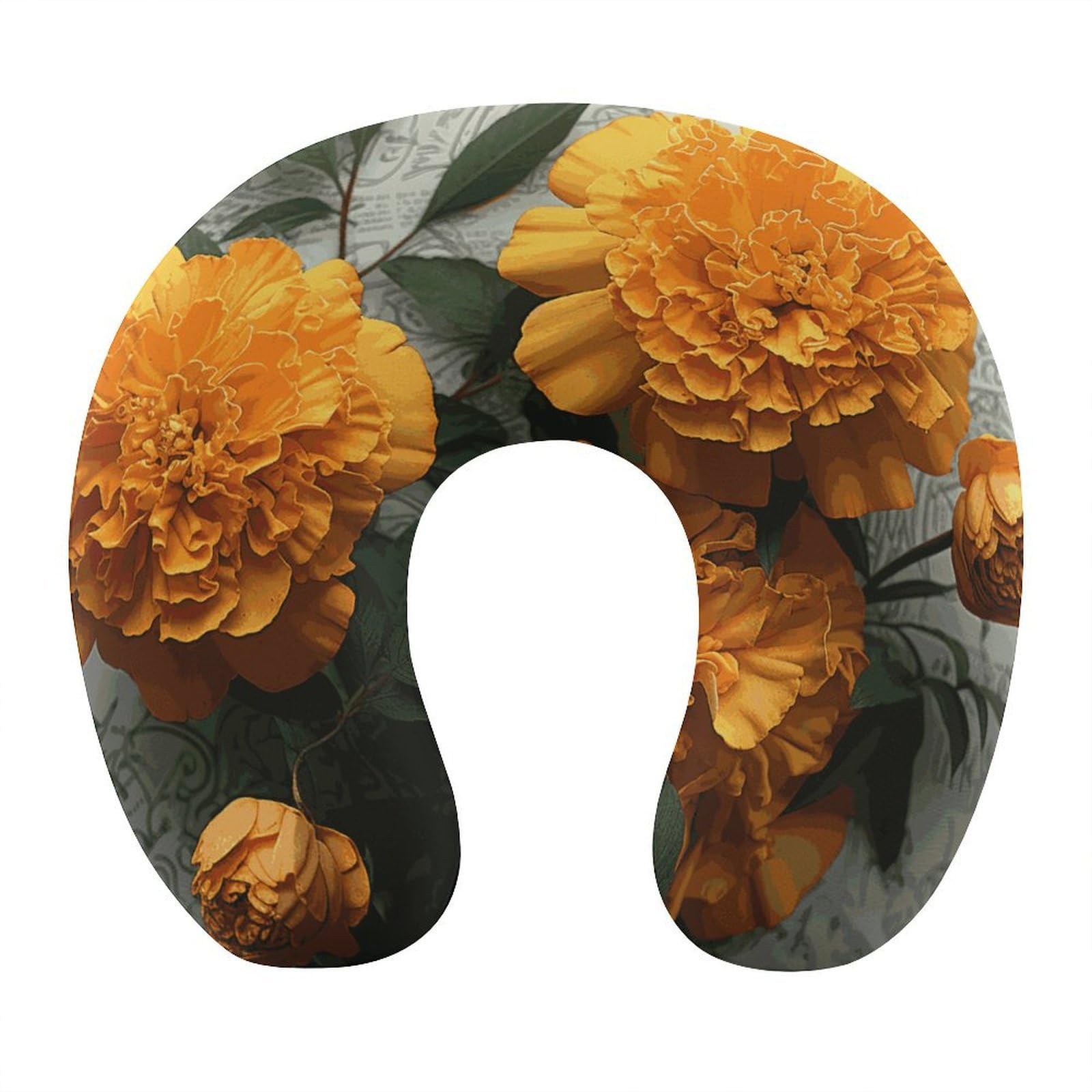 FekiLoot Marigold Travel Pillow,U Shaped Office Napping Pillow Support Neck and Head Comfortable Travel Neck Pillow U Shape Sleeping Essentials for Long Haul Flights
