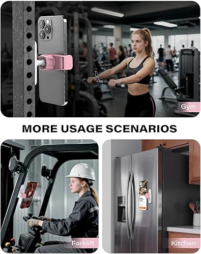 Miniatura 7 de APPS2Car Soporte magnético para teléfono de gimnasio, ajustable 360, compatible con teléfonos inteligentes de 4.7 a 6.5 pulgadas, base y junta de