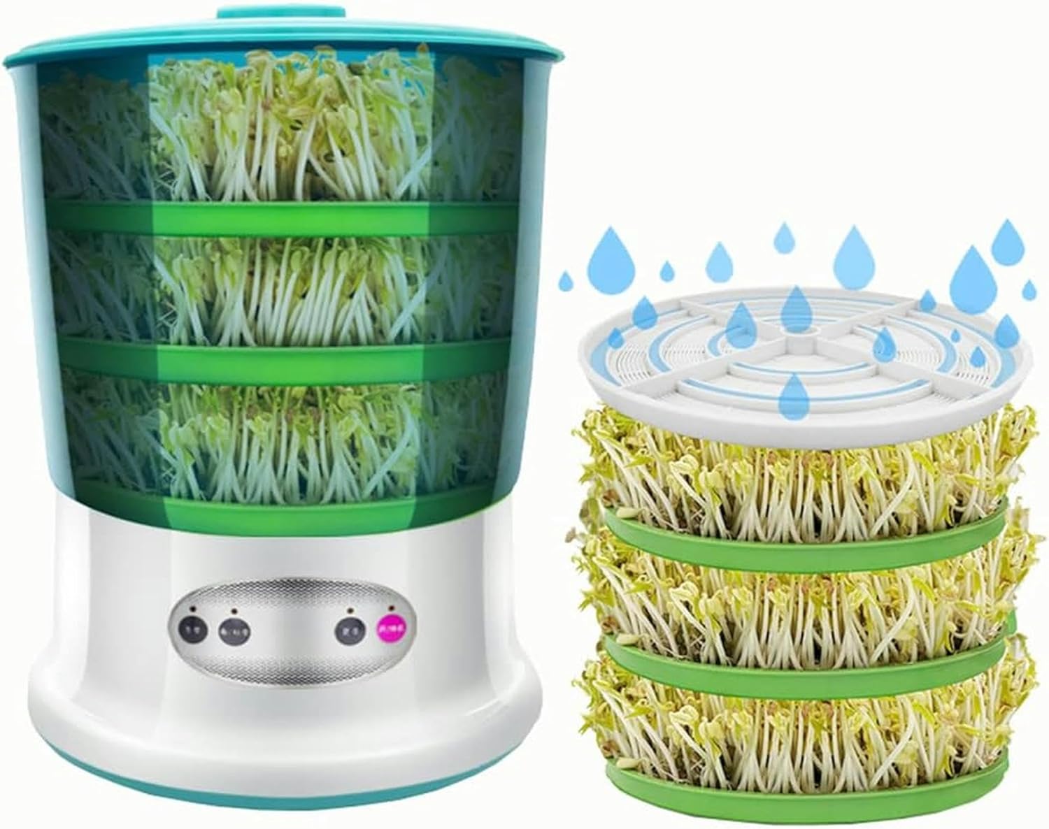 Bean Sprout Machine, Automatic Seed Germination Kit DIY Bean Sprout Machine Thermostat Grain Seed Planter,3 Layers-1/