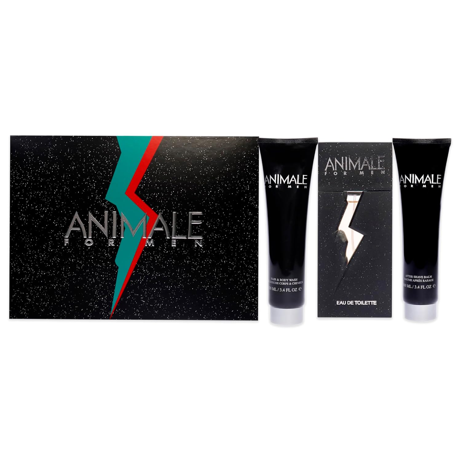Animale By Animale Parfums For Men. Set-edt Spray 3.3 oz & Aftershave Balm 3.4 oz & Body Wash 3.4 oz