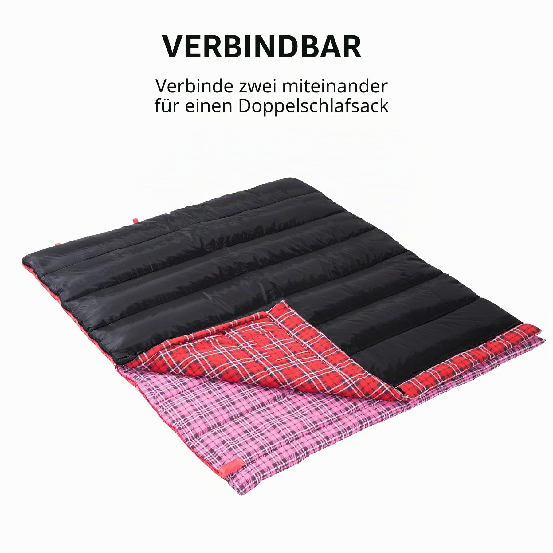 BISINNA XL Baumwoll Flanell-Schlafsack für Camping, 2-3 Jahreszeiten, Erwachsenen-Schlafsack für Wandern, Camping, Innen- und Außenbereich, mit Kompressionsack