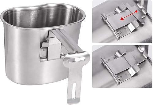 Miniatura 5 de Goetland Botella de agua de acero inoxidable de la Segunda Guerra Mundial US Army Canteen Kit de 1QT con bolsa de nailon de 0.5QT Copa G.I.