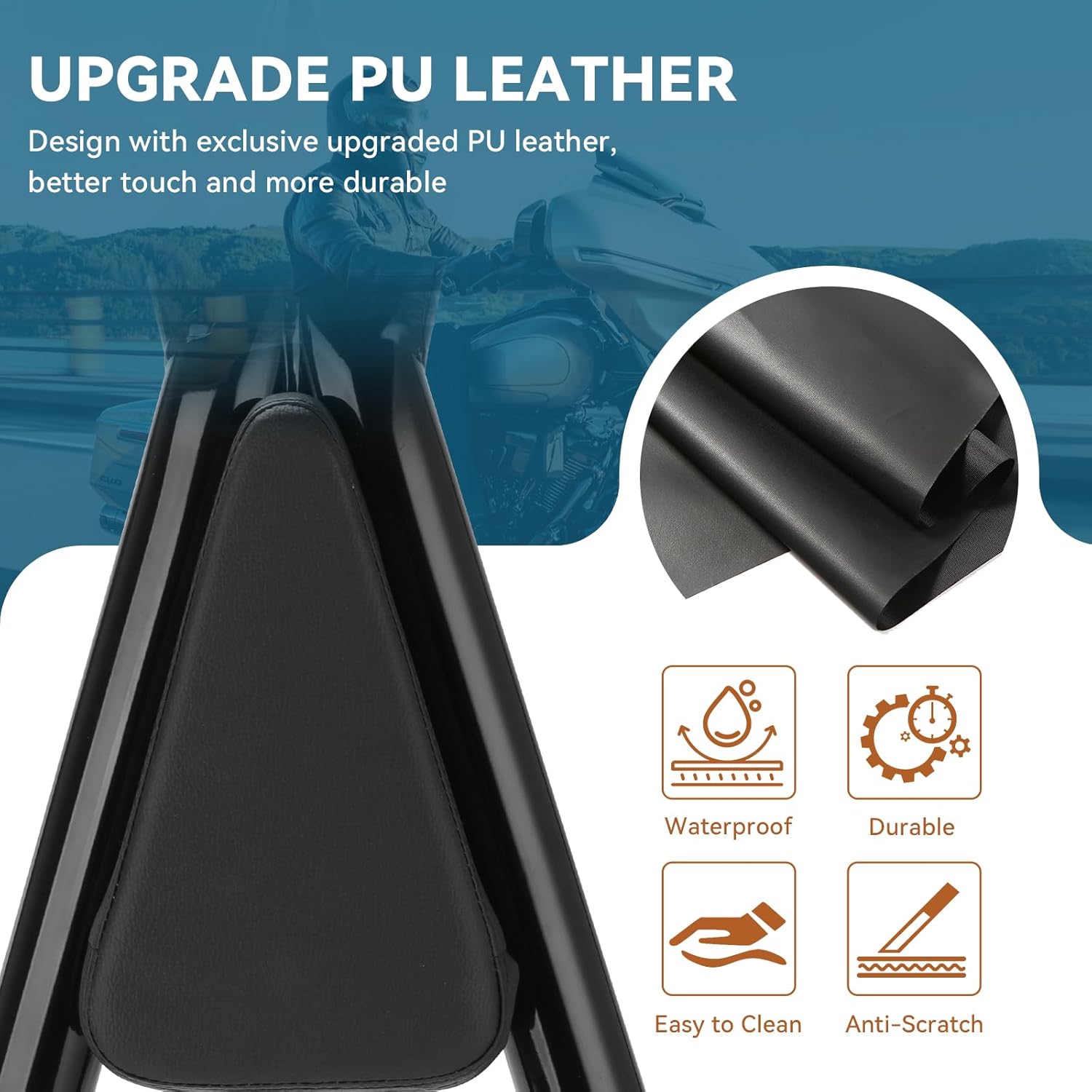 Sissy Bar for Harley Touring, Detachable Motorcycle Passenger Backrest Compatible with Harley Davidson 2009-2024 Touring Street Glide Road Glide Road King Electra Glide CVO Ultra