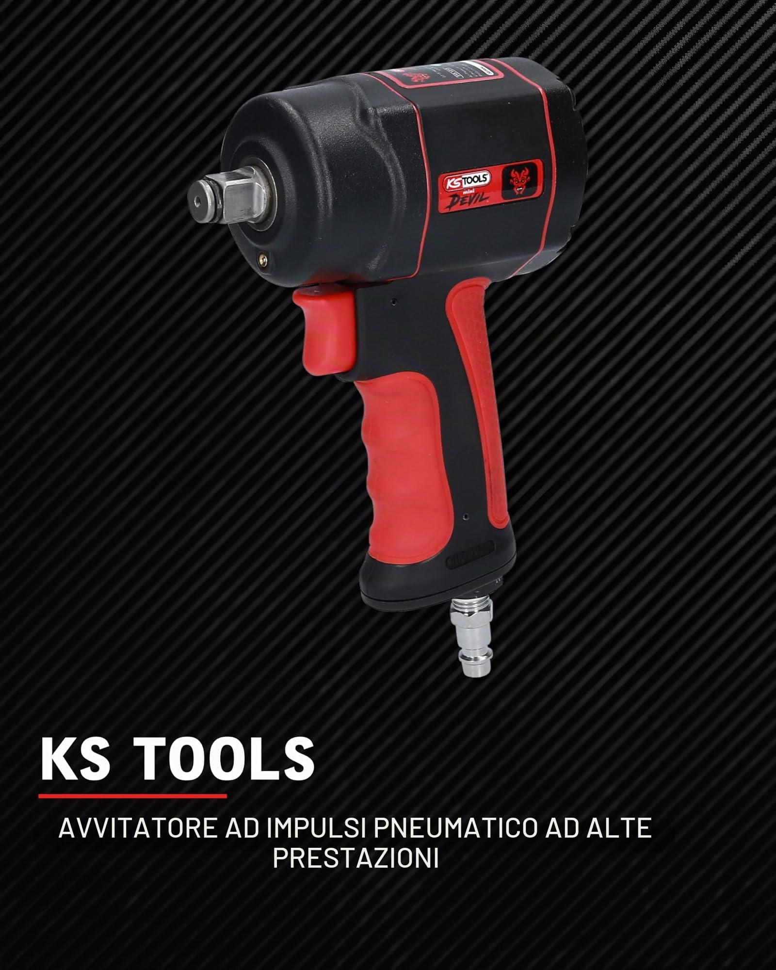 KS Tools 515.1315 1/2" Avvitatore ad impulsi pneumatico THE miniDEVIL ad alte prestazioni 1.084 Nm