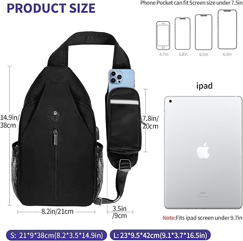 Miniatura 3 de OSOCE Mochila de hombro impermeable antirrobo bandolera en el pecho bolsa mochila bicicleta deporte