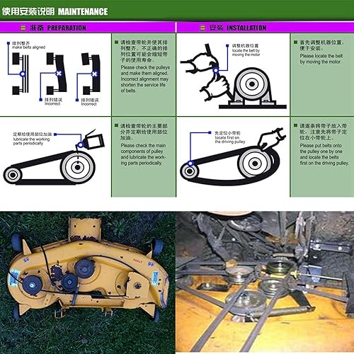 Miniatura 9 de A Series A49, 1/2 x 51 pulgadas Cinturón de cubierta de Kevlar 51-3530 M48-M72, correa de césped para cortacésped compatible con Toro Cub Cadet