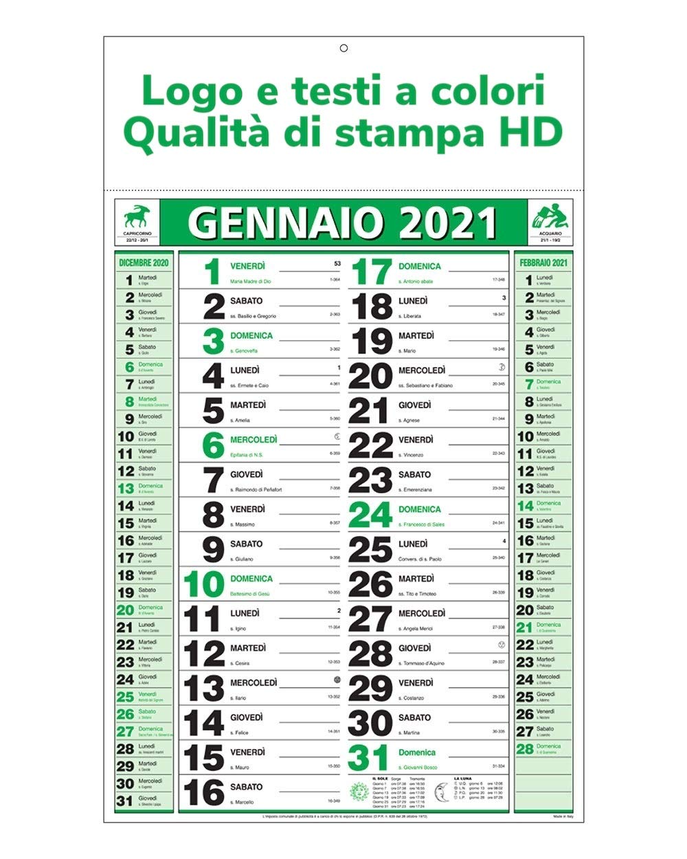 CALENDARI CALENDARIO OLANDESE PERSONALIZZATI CON LA TUA GRAFICA A COLORI QUALITA' DI STAMPA HD 50 PEZZI