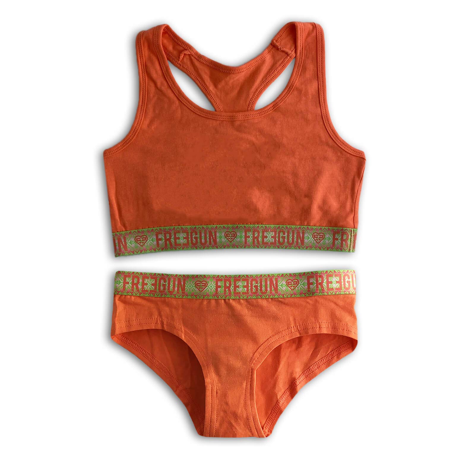 FREEGUN Ensemble Fille Brassière Shortie ou Boxer en Coton Bio