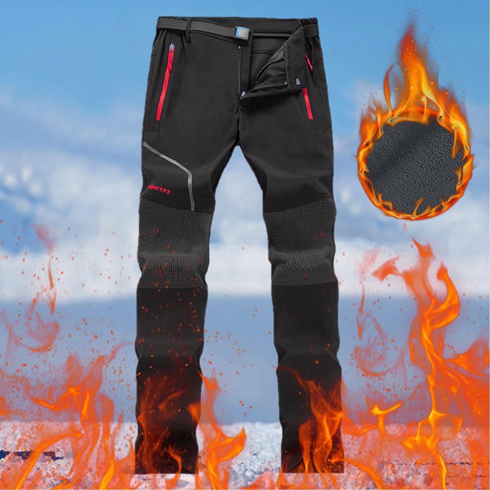 Pantaloni da Lavoro Tattici Uomo Invernali Softshell Antistrappo Traspiranti Ed Elasticizzati per Caccia Montagna Snowboard Sci