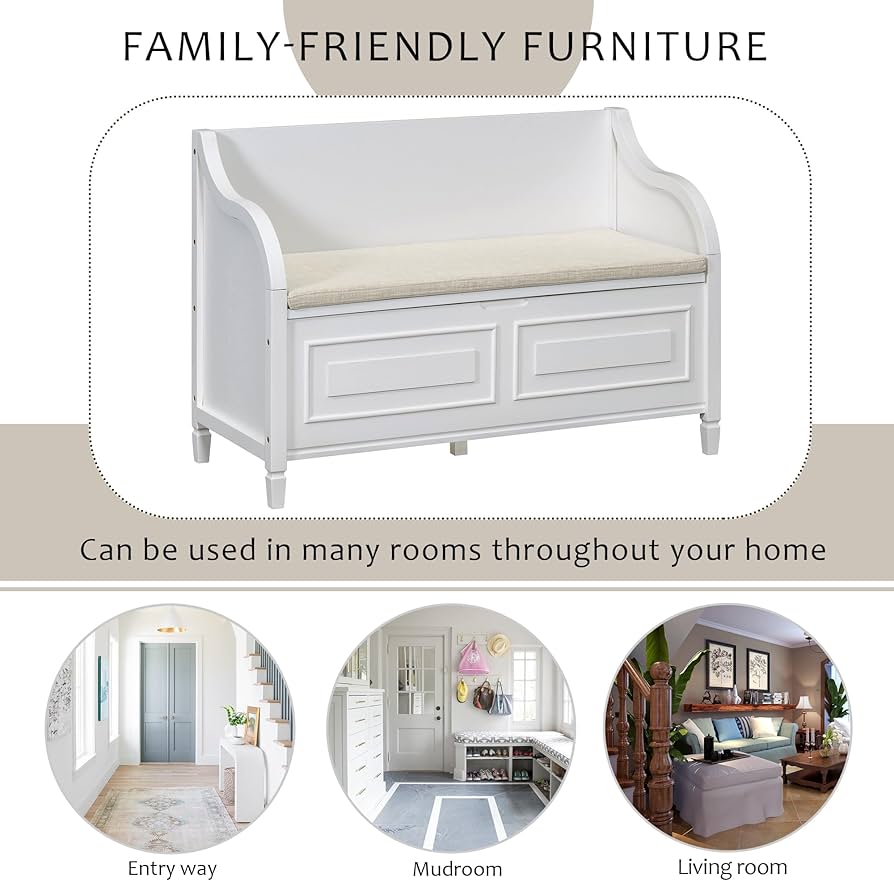 Amazon.com: P PURLOVE 42 Inch Rustic Style Storage Bench