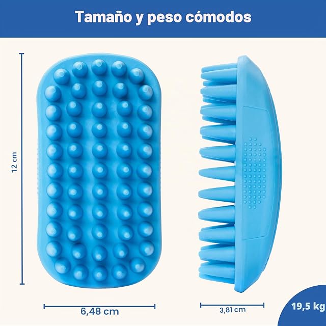 Foto 4 de 7 de Cepillo de goma tipo curry para perros de pelo corto - Cepillo suave y delicado para eliminar el pelo muerto