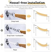 Vista 5 de Quictent - Toldo de sol de 6.1x7.9 m para patio, 185GSM, toldo rectangular resistente para exteriores con protección UV, toldo de sol para el jardín