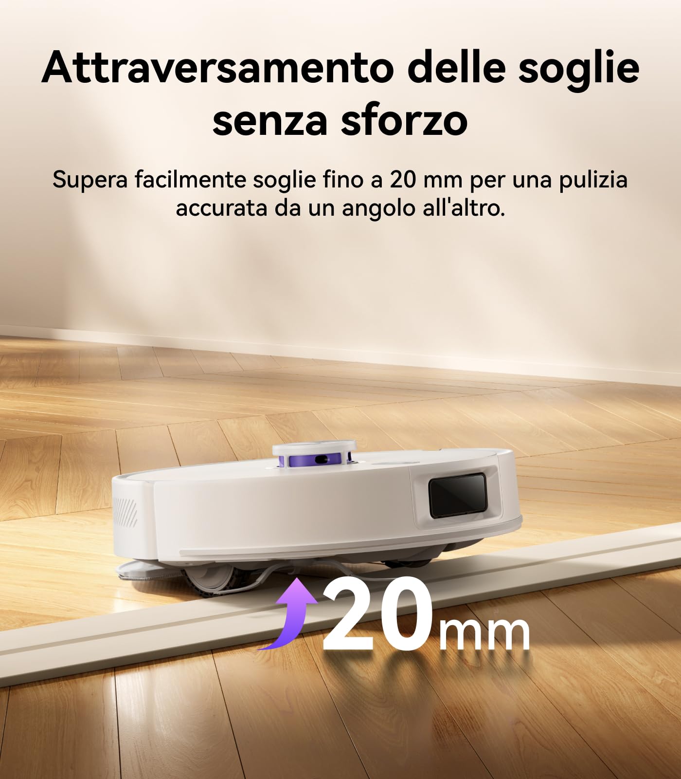 NARWAL Freo S Robot Aspirapolvere Lavapavimenti, 8000Pa, Pulizia Efficace a 8N, Stazione di Svuotamento Automatica da 3.5L, Navigazione Laser LDS e Mappatura 3D, Controllo Remoto via APP