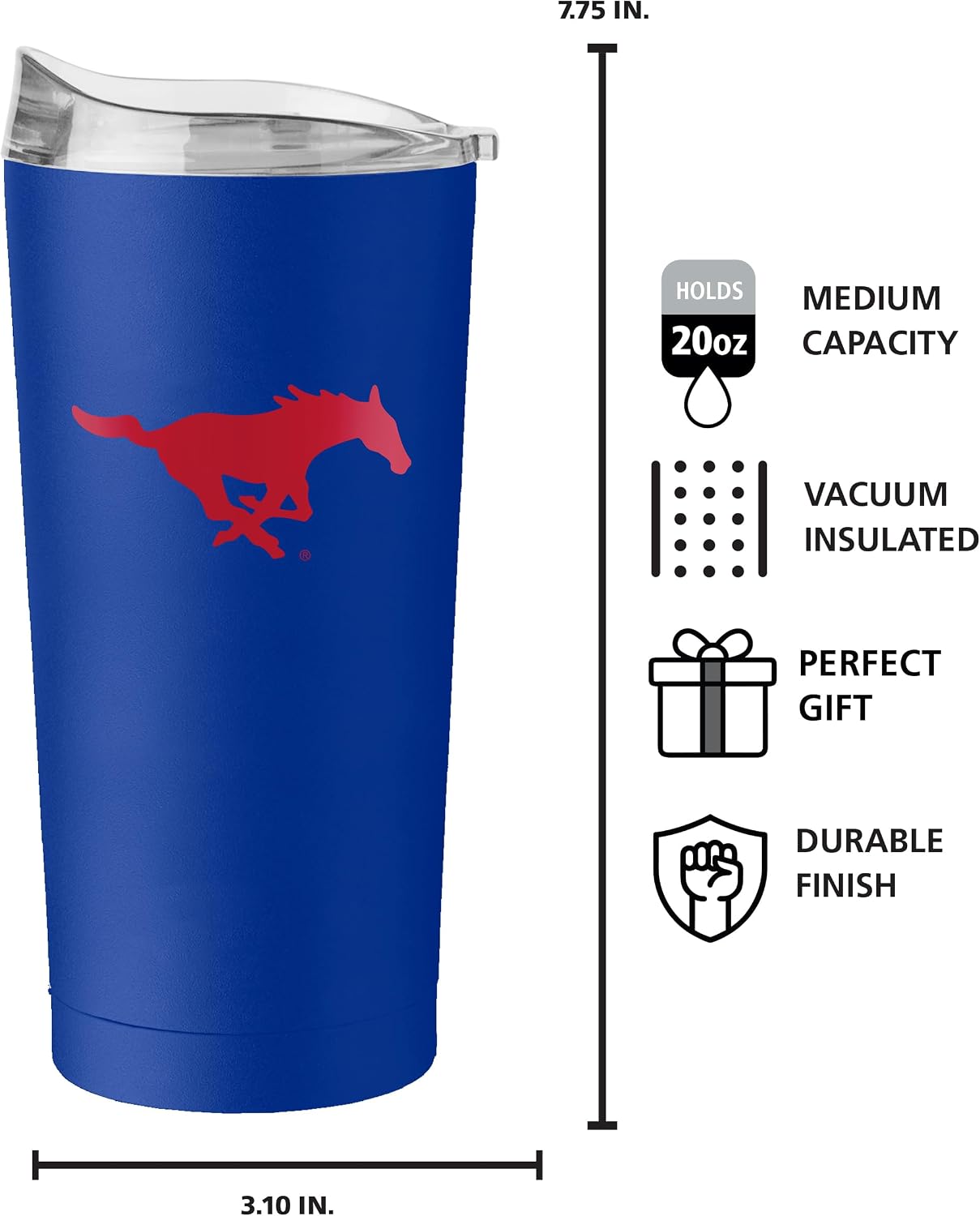 FANMATS NCAA Stainless Steel 20 oz Tumbler — Powder-Coated Finish | Team Color | 20 Fluid Ounces