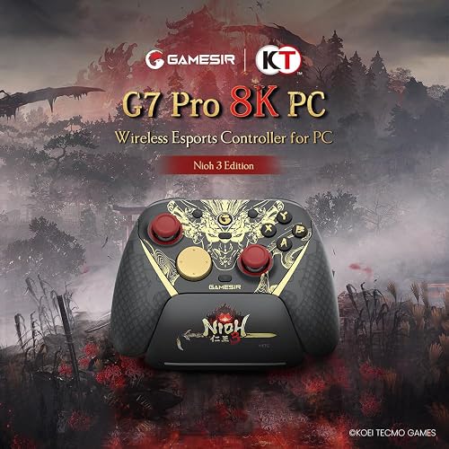 GameSir G7 Pro 8K PC Manette Sans Fil Esports - 8000Hz Polling, Sticks Mag-Res TMR Gen-2, Touches Macro, Contrôle de Mouvement - Édition Nioh 3 - 2