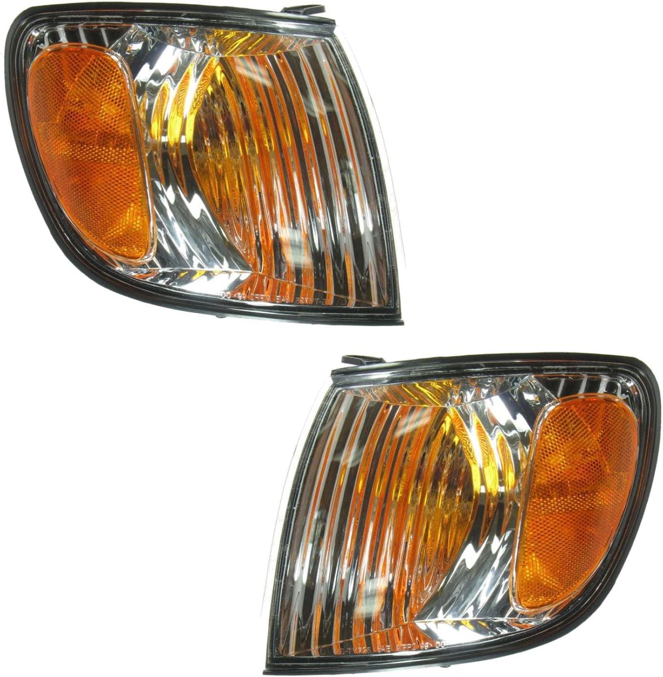 TRQ Corner Light Set Front Driver & Passenger Side Compatible with 2001-2003 Toyota Sienna TO2530138 TO2531138