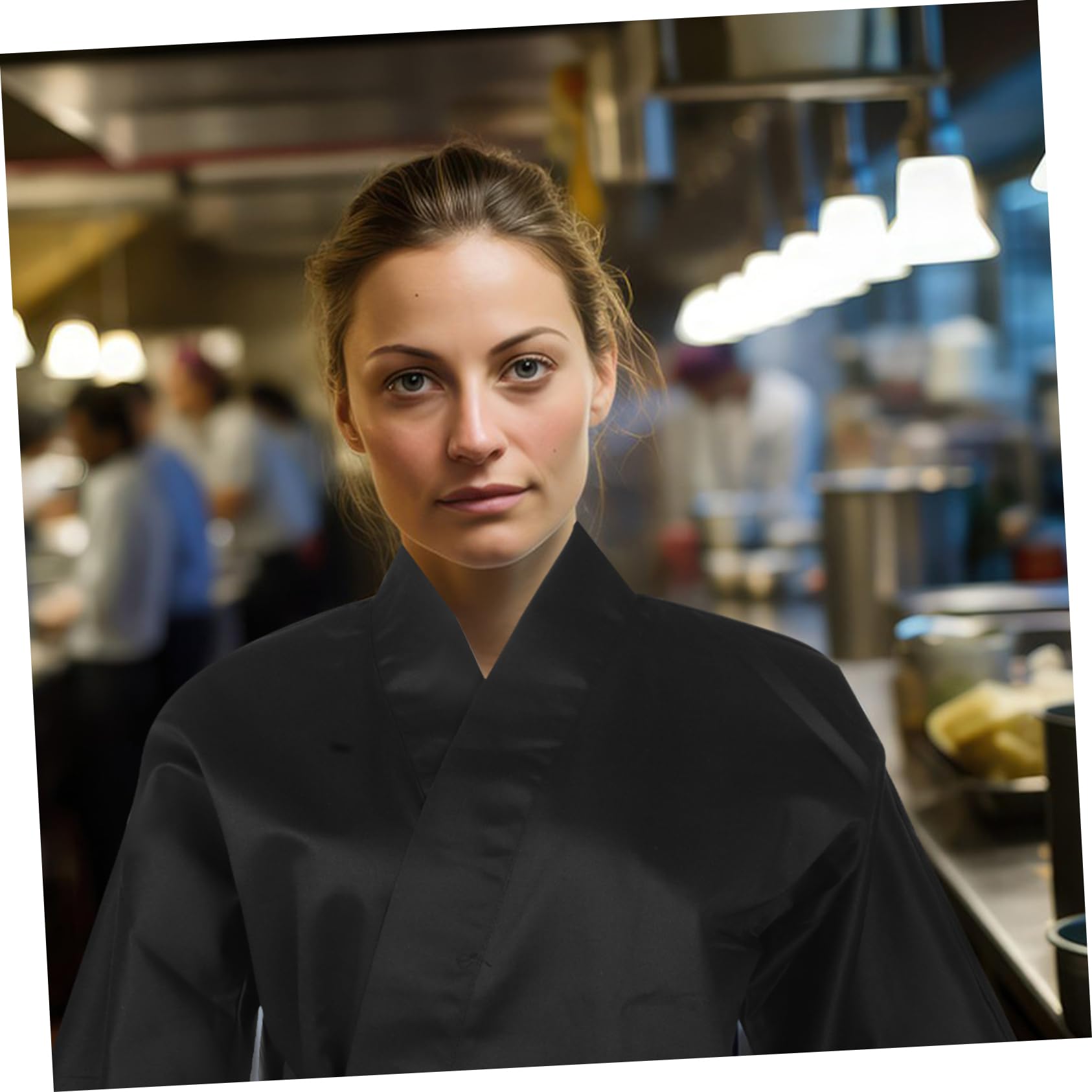 Ropa de Trabajo de Chef Japonesa Estilo Kimono Chaqueta de Chef de Sushi Transpirable Uniforme Japonés para Restaurante para Cocineros y Servicio Restaurante