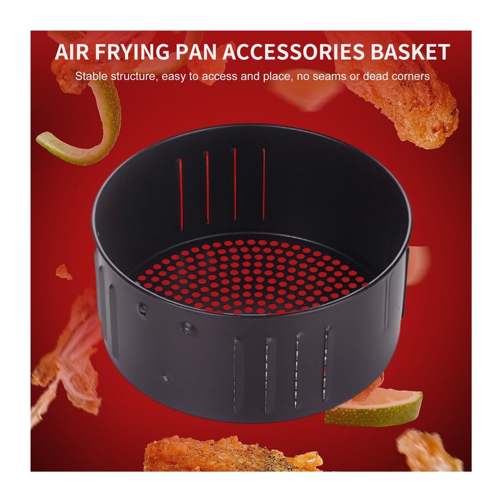 Bandeja for hornear de metal for freidora de aire for cocina casera | Resistente al calor, apto for alimentos, duradero, fácil de limpiar(2.6L)