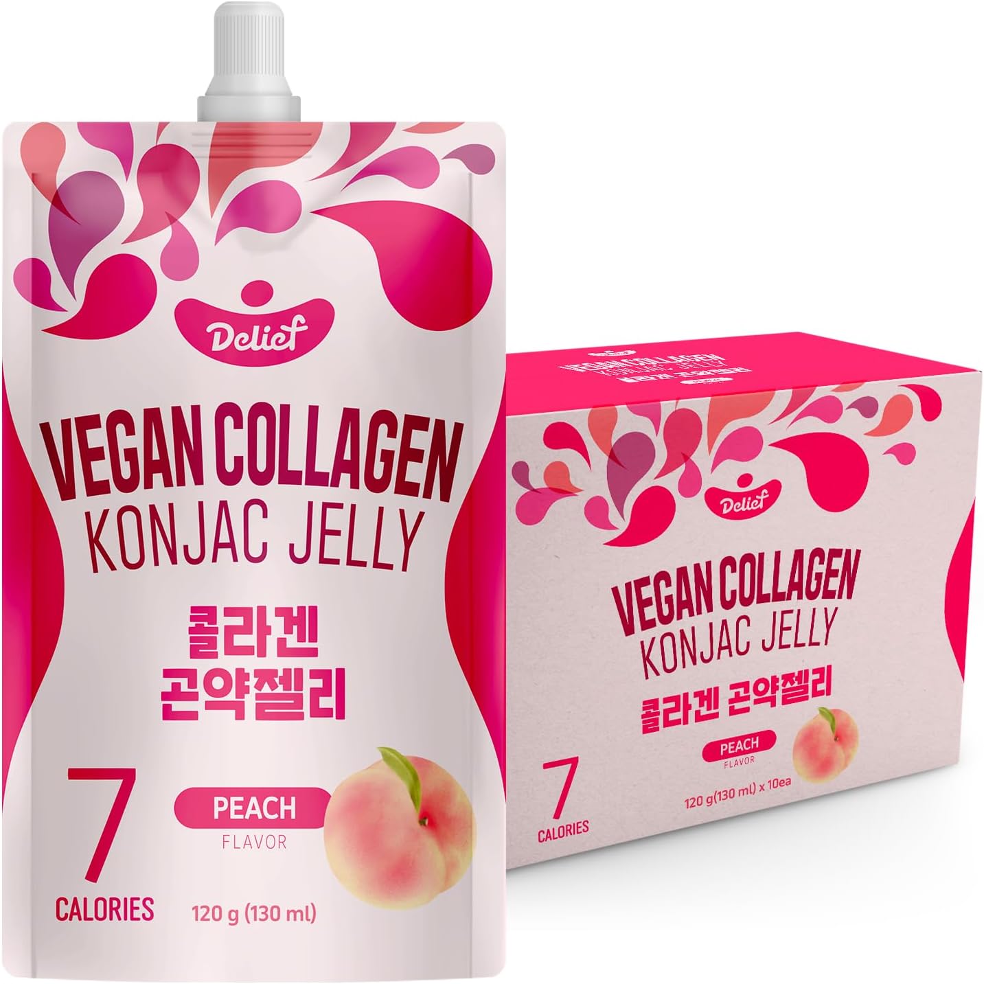 Vegan Collagen Konjac Jelly Peach (V) 120g x 10packs in 1box