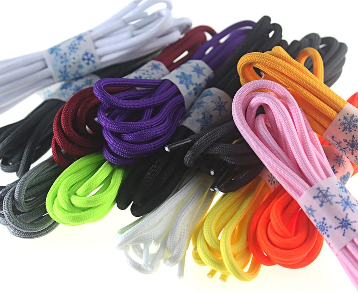 Mshega 6mm Round Athletic Shoelaces Solid Colors Shoe Laces