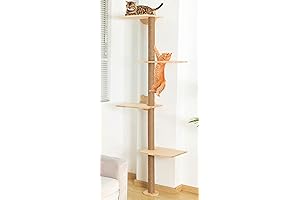 73 Inch Wall Mounted Cat Tree with Scratching Post and Climbing Tower