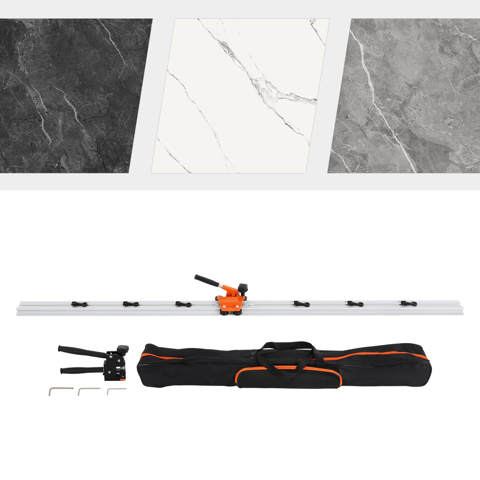 Cortadora Manual de Azulejos, máquina de Corte de cerámica y Porcelana con riel guía Largo, 3 Ruedas de Corte, Bolsa de Transporte incluida.