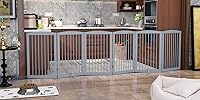Vista 37 de Puerta independiente para mascotas para perros, puerta plegable de madera para perros, barrera interior para mascotas para escaleras, puertas, patas