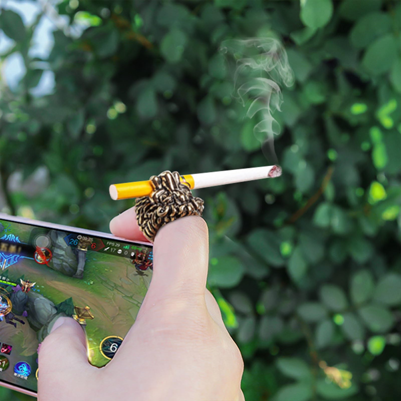 Cigarette Holder Finger Snake Lion Ring