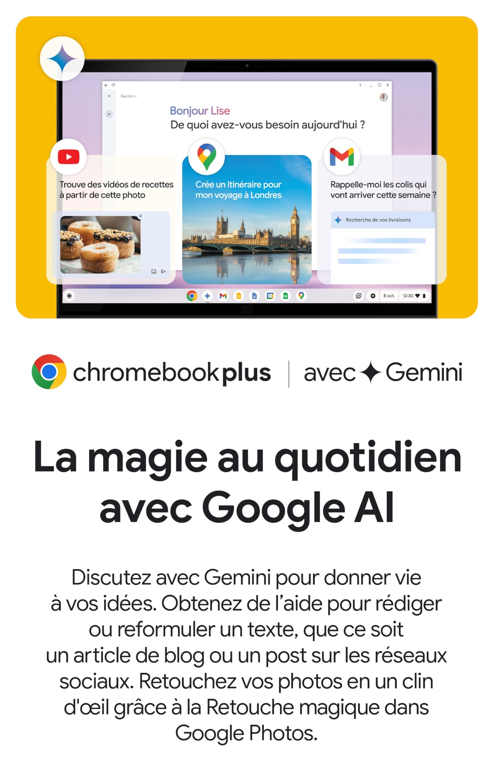 ASUS Chromebook Plus CX3402CBA-MW0198 avec Google AI - Ordinateur Portable Tactile 14" Full HD (Intel Core i5, RAM 8 Go, 512 Go, ChromeOS) - Clavier AZERTY FR