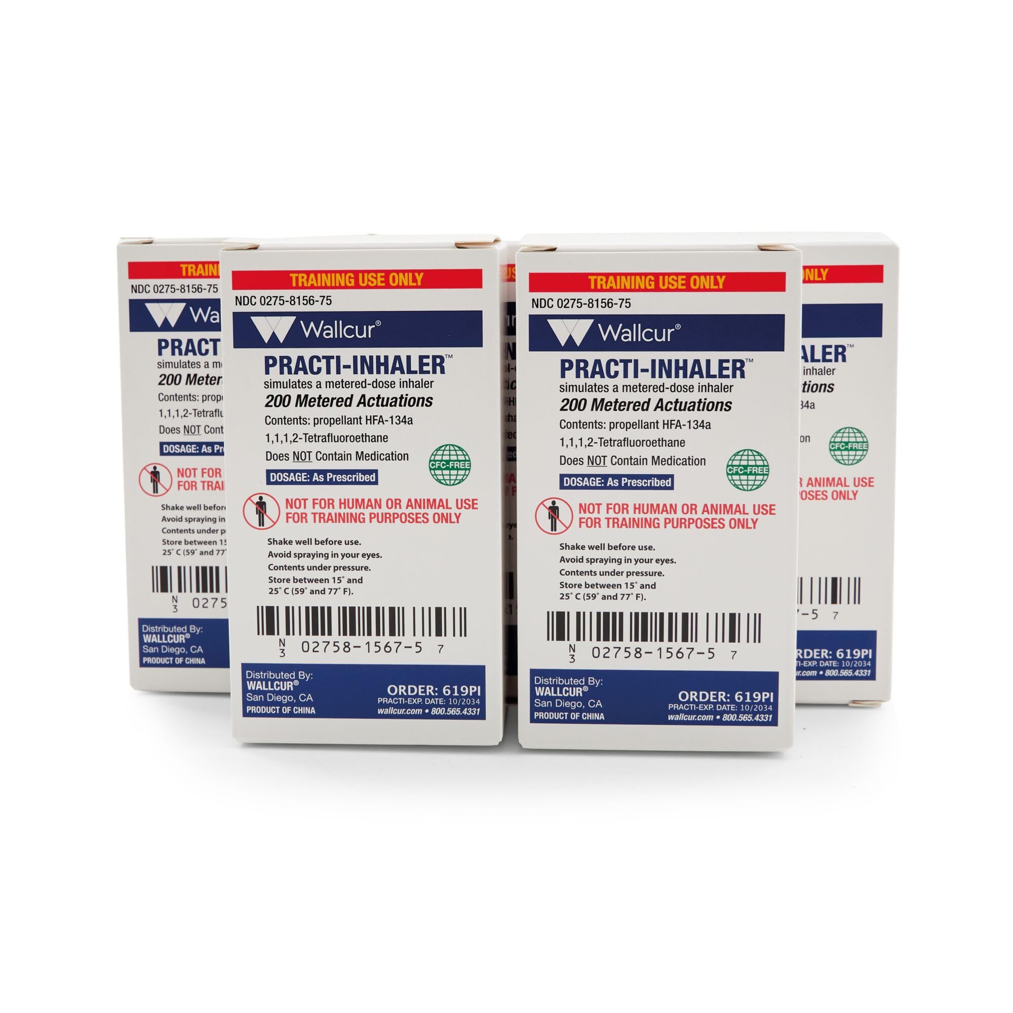Practi Simulateurs d'inhalateur-doseur sans CFC, lot de 5