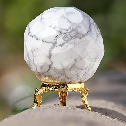 Miniatura 10 de ZAICUS Bola esférica de cristal de jaspe rojo con soporte, piedras preciosas naturales para cristales curativos, bolas de cristal para brujería,