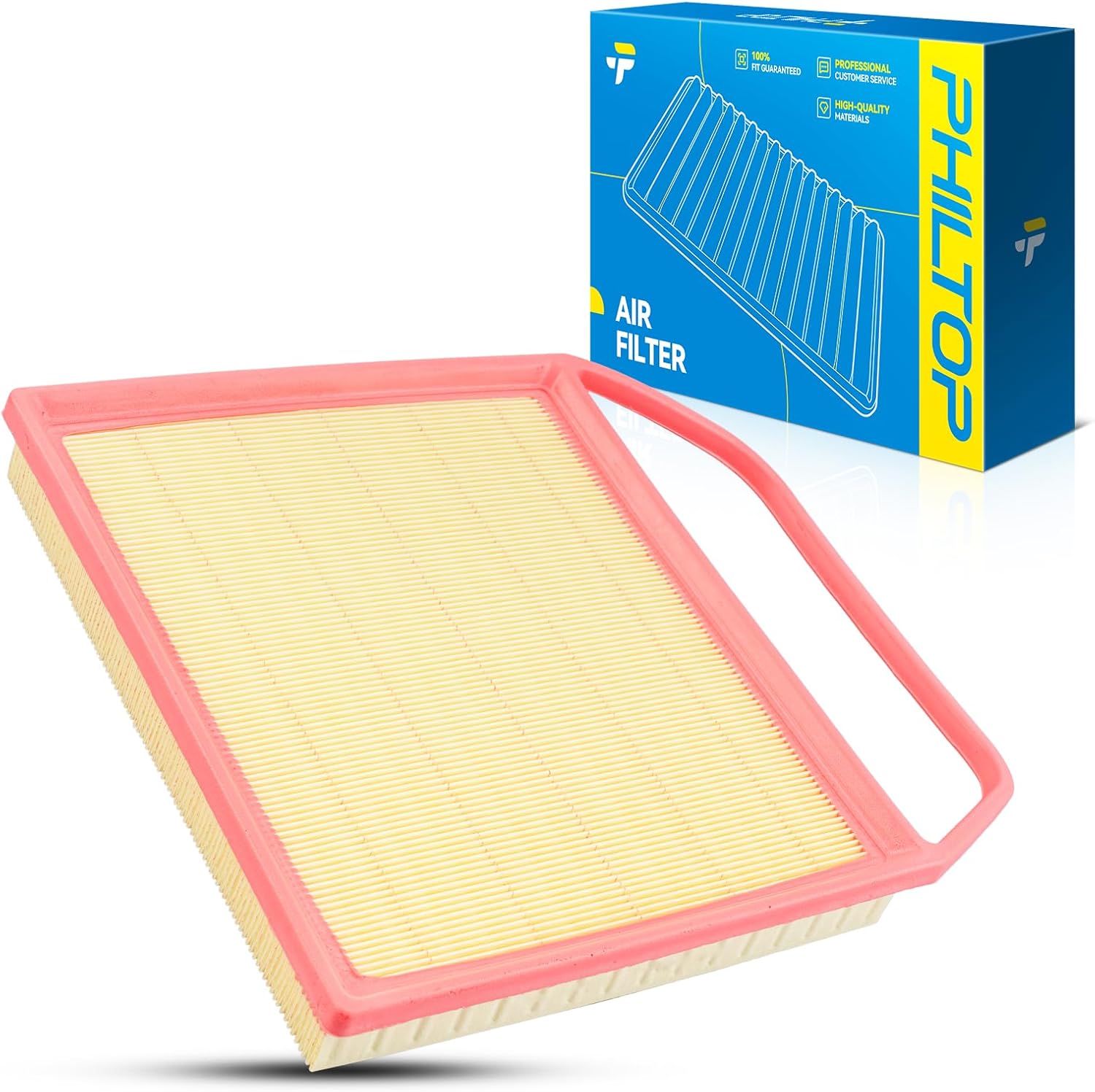 PHILTOP Engine Air Filter, Compatible with CA10676 BMW 335i 2007-2011, 535i 2008-2011, 535i xDrive 2009-2011, BMW 535xi 2008, 135i 2008-2010, Z4 2009-2016, Flexible Panel, Improved Engine Airflow